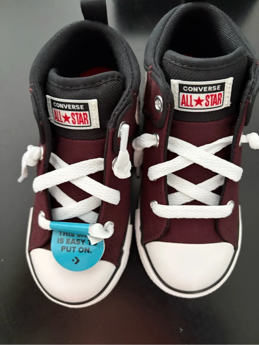 Converse Toddler Burgundy / Black High-Top Sneakers size 10 NWT